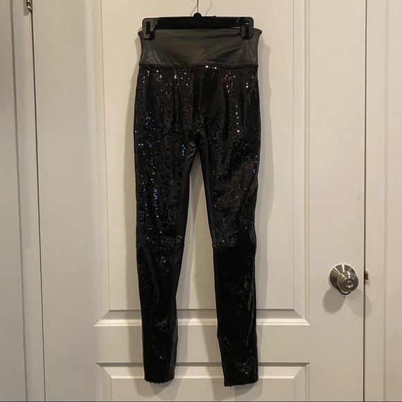 Spanx Faux Leather Sequin Leggings - Picture 5 of 6